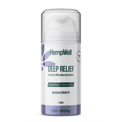 HempWell “Deep Relief” Cooling Muscle and Joint Cream 500mg CBD Cream | 100ml