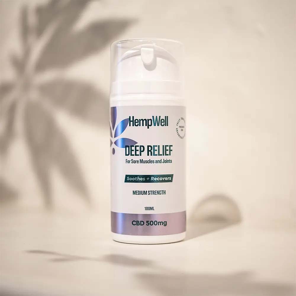 HempWell “Deep Relief” Cooling Muscle and Joint Cream 500mg CBD Cream | 100ml